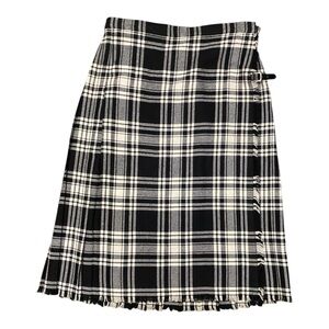 Moffat Weavers Vintage Scottish Tartan Plaid Wrap Skirt Kilt Size 10 Black